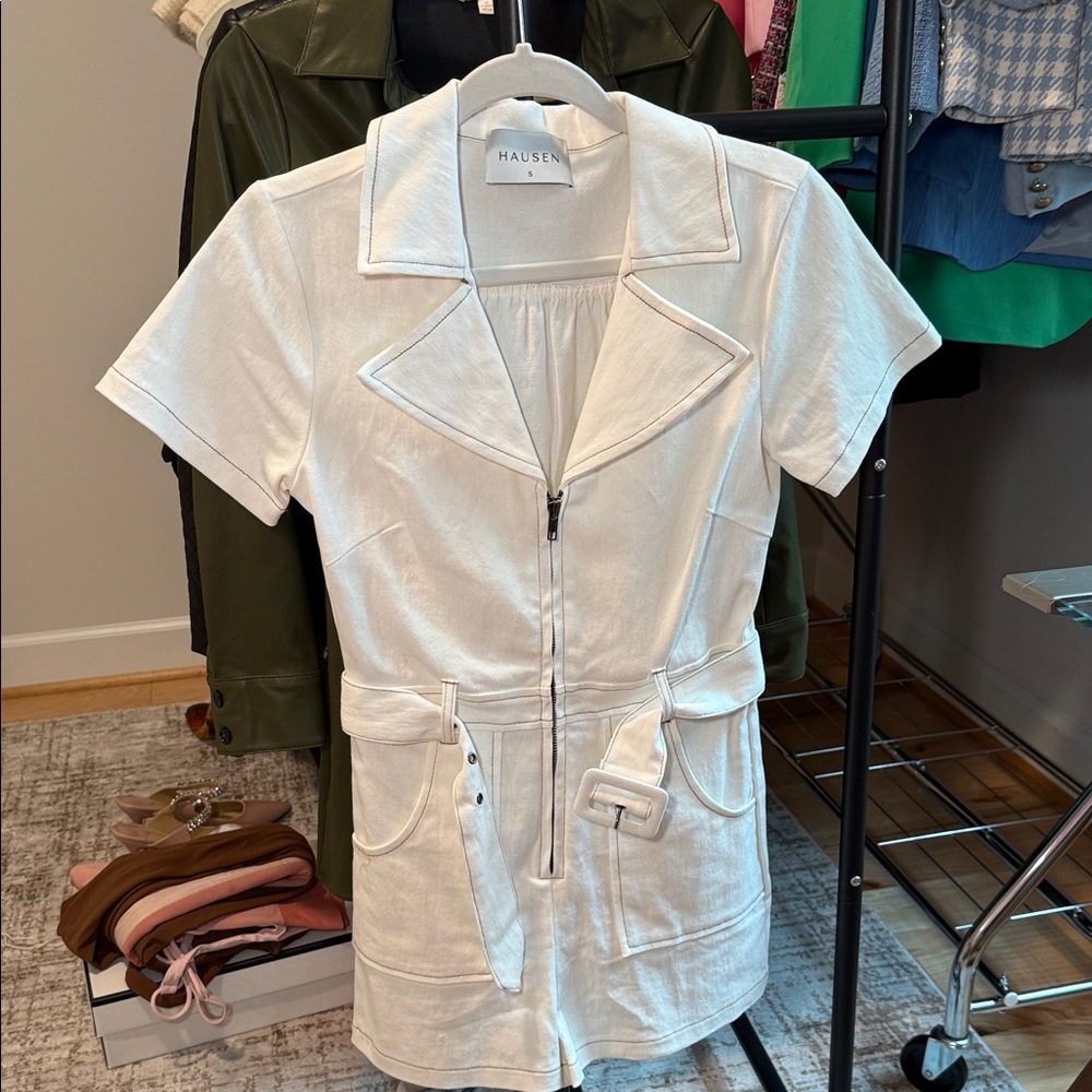 White denim romper